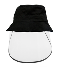 Load image into Gallery viewer, Kids Bucket Hat with Face Shield BLACK
