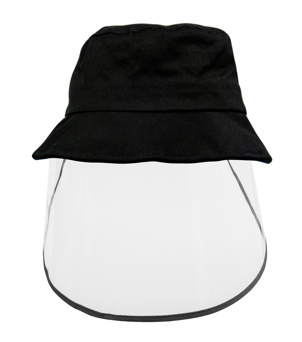 Kids Bucket Hat with Face Shield BLACK