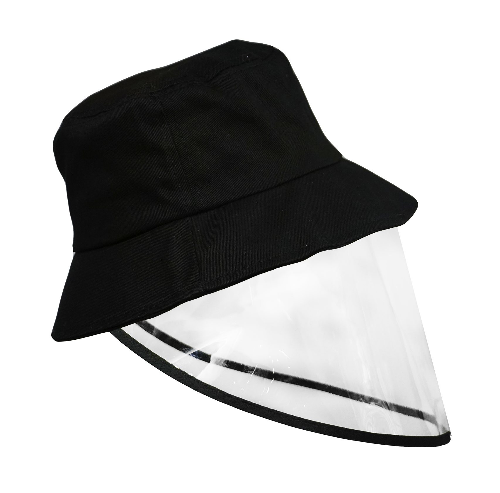 Kids Bucket Hat with Face Shield BLACK Masks To You